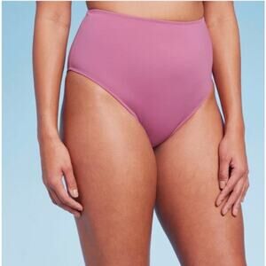 Women's High Waist Medium Coverage Bikini Bottom - Shade & Shore Pink Small